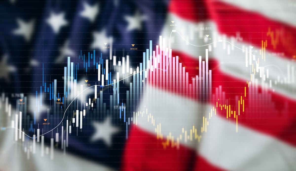 Virtual financial analysis graph over a global market backdrop